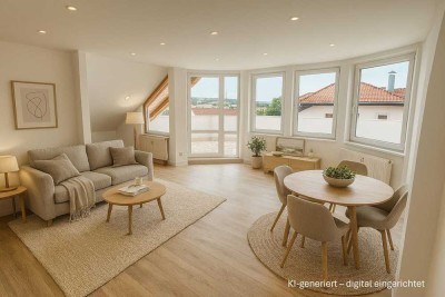 Erstbezug nach Renovierung: 3-Zimmer-Wohnung mit Dachterrasse und TG-Stellplatz