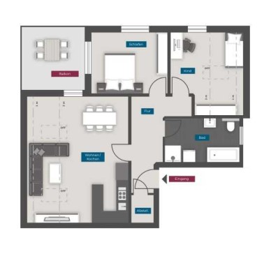 Attraktive 3-Zimmer Neubauwohnung mit Einbauküche Bayerwaldsiedlung