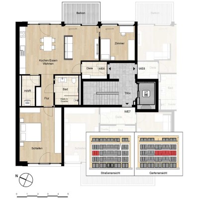 WE 6: 3 Zimmer im 2. OG - links