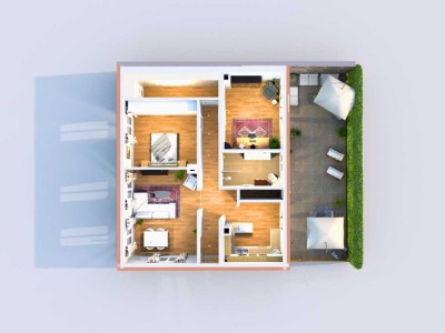 Hochwertig kernsanierte 3-Zi-Altbauwohnung mit 40 m² Terrasse im Herzen von Durlach