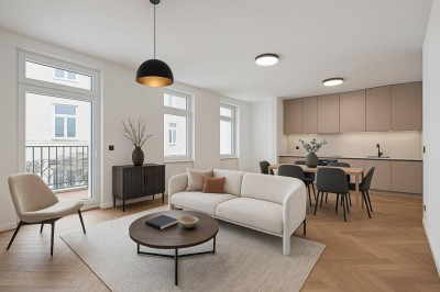 Historischer Charme trifft modernen Luxus – Generalsanierte Altbauwohnung mit Balkon nahe Margaretenplatz