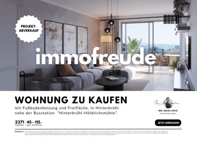 Zum Verkauf steht eine 4-Zimmer Neubauwohnung mit zwei Bädern, Fußbodenheizung und Süd-Balkon, in Hinterbrühl nahe der Busstation “Hinterbrühl-Höldrichsmühle”.