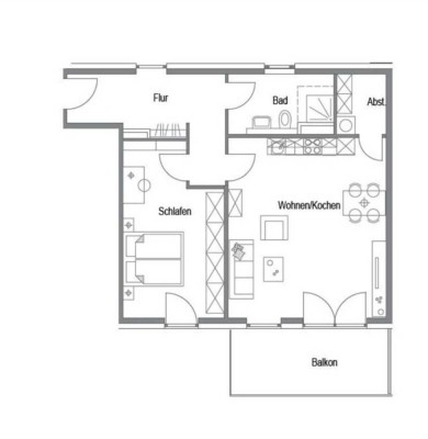 Attraktive 2-Zimmer-Wohnung mit Balkon und Abstellkammer in zentraler Lage von Butzbach