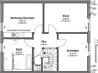 2-Zimmer-Wohnung (in Buxtehude) in Bahnhofsnähe mit Blick ins Grüne