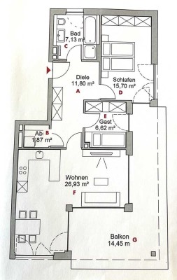 Neuwertige und geschmackvolle 2-Raum-Whg mit Balkon und EBK in Meersburg/Daisendorf