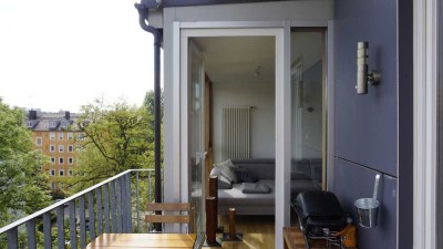 Sonnige Süd-Dachterrassenwohnung am Luitpoldpark im Grünen - Möbliert