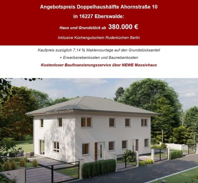 Neubau Doppelhauhälfte in Eberswalde  in  Massivbauweise.