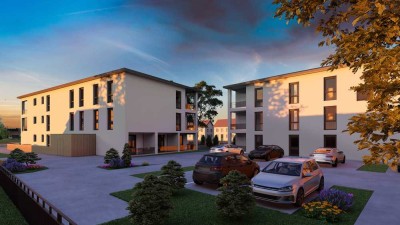 "Maier-Wirt"-Areal EG/OG/DG 4-Zimmer (97,25 qm OST) - KfW55, Loggia, Aufzug