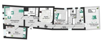 5 RWE DG Maisonette mit Dachterrasse