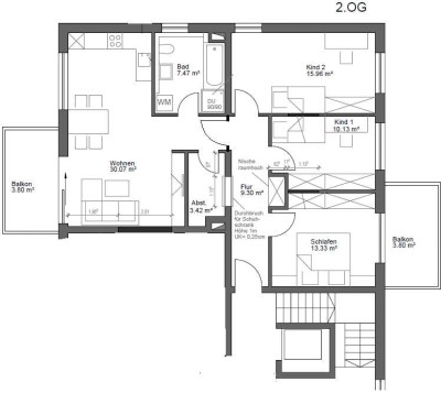 Gepflegte 4-Zimmer-Wohnung im 2. OG in Regensburg-Weichs