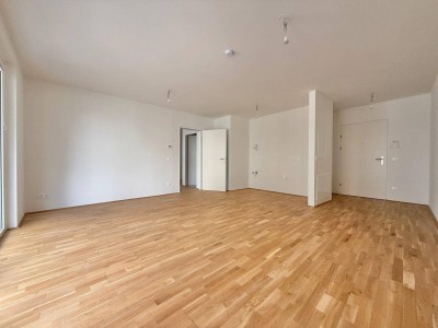 Erstbezug - 2 Zimmerwohnung I Nähe Donau I ca. 5,5m² Balkon I Maßküche I Tiefgarage I Fußbodenheizung I Fernwärme