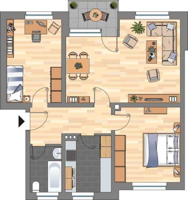 Wir modernisieren für Sie! 3-ZKB-Balkonwohnung im Europaviertel zu vermieten!