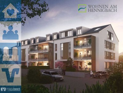 Wohnen am Hennigbach: moderne 3-Zi.-Neubauwohnung (KfW 40) mit Balkon