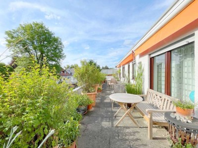 Penthouse-Wohnung mit Süd- und West-Terrasse, ruhige grüne Lage im Stadt-Villen-Viertel Alt-Pasing's