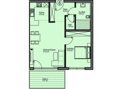 NEUBAU Schöne 2-Zimmer-Wohnung in Künzelsau (W6)