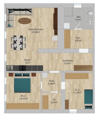 Gemütliche 3- Zimmer-Wohnung im Zentrum von Fritzens
