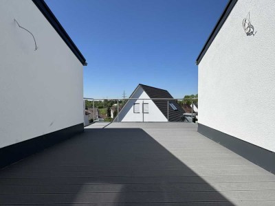 Neubaucharme trifft Dachterrassenflair
