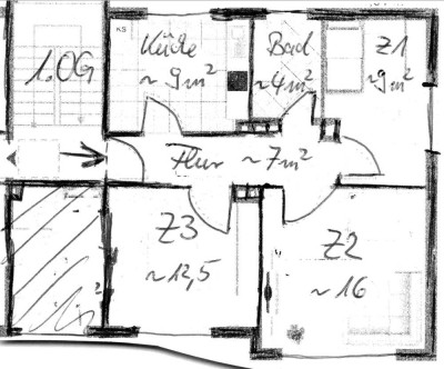 Helle 3-Zimmer Wohnung in Steinau mit Garten