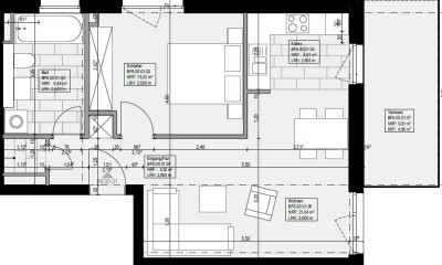 Moderne 2-Zimmer-Wohnung im Erdgeschoß