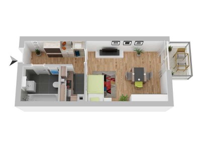 Charmante 1-Zimmer Wohnung in Stuttgart-Hofen – in der Nähe des Max-Eyth-Sees + Balkon