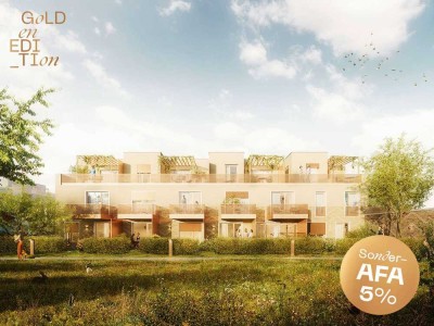 Geschickt konzipiert: Apartment mit Duschbad und privater Terrasse in Sonnenausrichtung