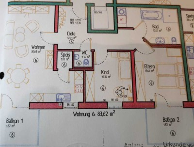 Erstbezug! Ansprechende 3-Raum-Wohnung mit Einbauküche in Rot an der Rot