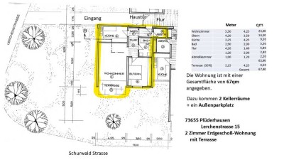 Schöne 2-Zimmer-Erdgeschosswohnung mit Balkon und Einbauküche in Plüderhausen