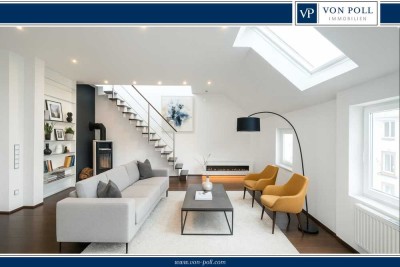 Moderne Dachgeschoss-Maisonettewohnung mit Terrasse in charmanten Altbau