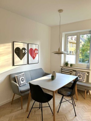 Traumhafte, möblierte Garten-Wohnung mit Kaminofen in Bestlage München-Solln