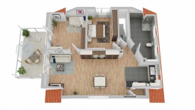 Kuchen, ab Frühling 2026: Neu erbaute Dachgeschoß-Wohnung mit sonnigem Balkon und tollen Aussichten