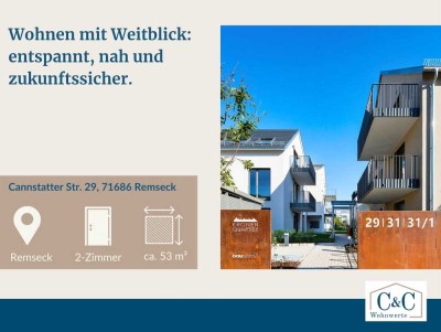 Neuwertige helle 2-Zimmer-Wohnung BJ 2024 sofort bezugsfrei. modern. stufenlos.