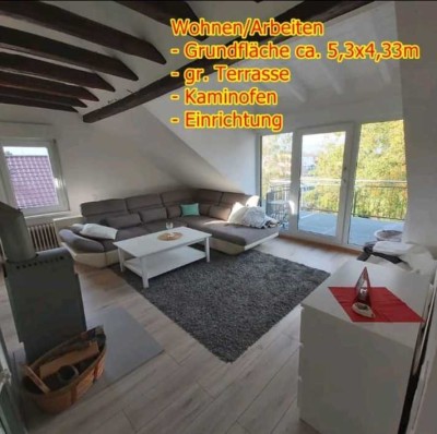 Schöne 2-Zimmer-Dachgeschosswohnung mit Balkon und Einbauküche in Mühlheim am Main