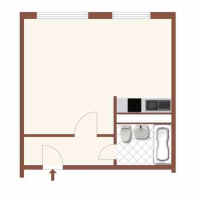 Reinkommen und Wohlfühlen: praktisches 1-Zimmer-Appartment in der obersten Etage