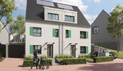 Energieeffizientes Doppelhaus mit Wärmepumpe, Keller und Garage