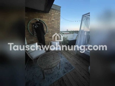 Tauschwohnung: Ruhiges Südstadt Studio + 18qm S/W Dachterrasse, EBK