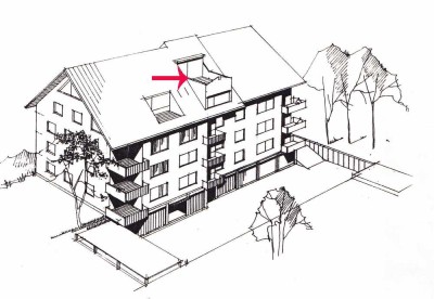 Schöne  2-Zi-Maisonette Wohnung mit Dachterrasse