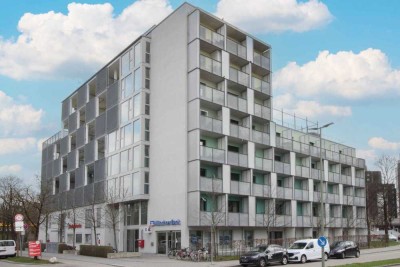 Helles 1-Zimmer-Apartment mit Balkon in moderner Wohnanlage.