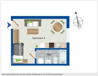 Frisch renovierte 1-Zimmer-Souterrain-Wohnung in Hochdorf-Schweinhausen mit EBK