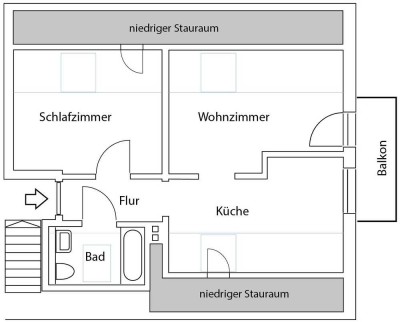 Helle 2-Zimmer-Dachwohnung in ruhiger zentraler Lage in Lindau (Bodensee)