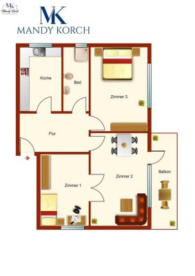 Im beliebten Zylinderviertel 2,5 Zimmer Wohnung mit Balkon Nähe UKE & Beiersdorf