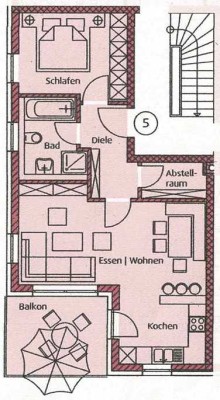 Großzügige teilmöblierte 2,5-Zimmer Wohnung mit Balkon in Au in der Hallertau