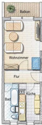 Studenten/-Schüler oder Singlewohnung mit Balkon - Erstbezug nach Sanierung