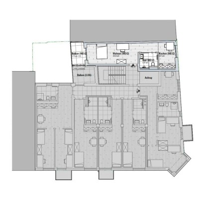 WE12 All-inclusive-Miete: exklusiver vollmöblierter Neubau, 1-Zi-Wohnung mit Balkon und Einbauküche