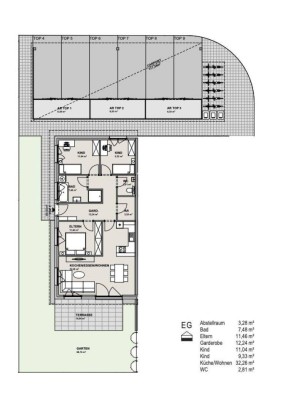 FernBlick 3: 4-Zimmer-Gartenwohnung mit Südterrasse in Perwang am Grabensee!