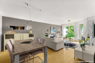 Sonnige Wohnung zum Wohlfühlen mit Garten, EBK, Terrasse und TG-Platz  | WAGNER IMMOBILIEN