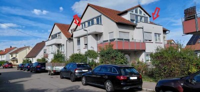 Gepflegte 3-Zimmer Dachgeschosswohnung mit 2-Balkonen, EBK und einzigartiges Blick