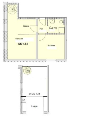 3 Raum Maisonette Wohnung mit Loggia Fußbodenheizung