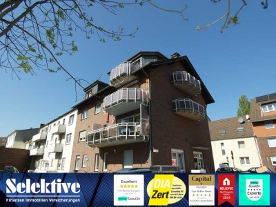 Du-Friemersheim: Helle 2-Zimmer Dachgeschosswohnung mit Balkon, Einbauküche und Stellplatz!!