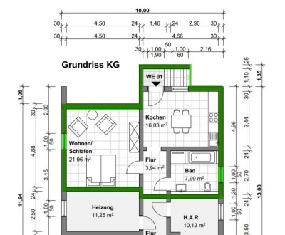 50qm 1-Zi-Wohnung mit Wohnküche und eigenem Eingang