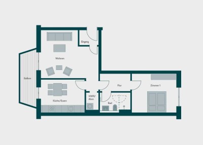 Stilvolle 2-Raum-Wohnung mit Balkon und EBK in Berlin Marzahn